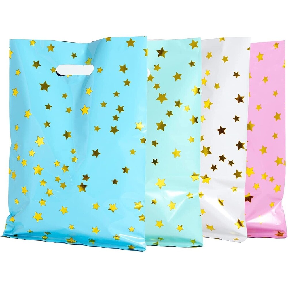 40PCS Party Favor Bags for Kids, Adults - Plastic Birthday Goodie Bags W/ Stars